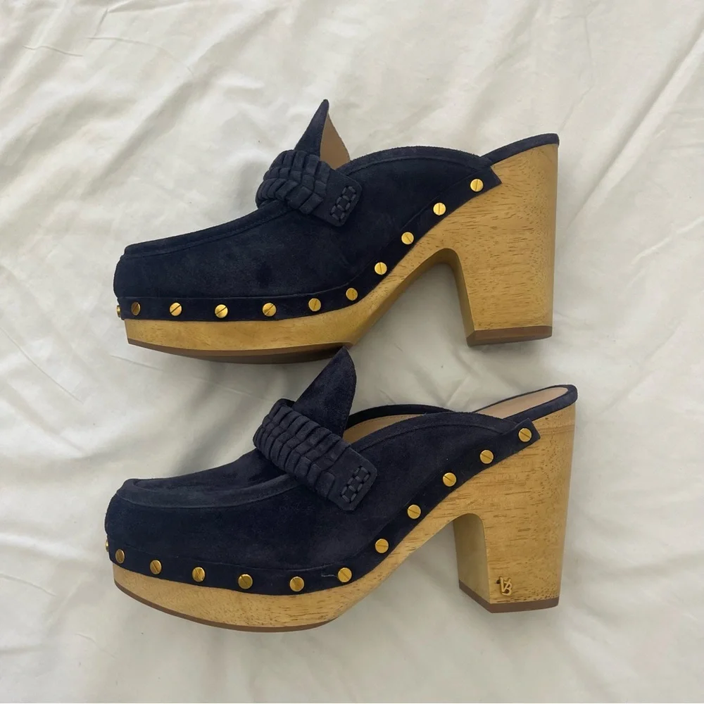 Veronica Beard Navy Clogs - Picture 9 of 14